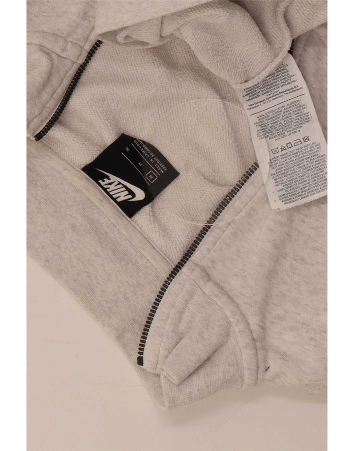 Felpa Nike Donna Oversize Crop Zip Neck Felpa UK 14 Grigio Medio