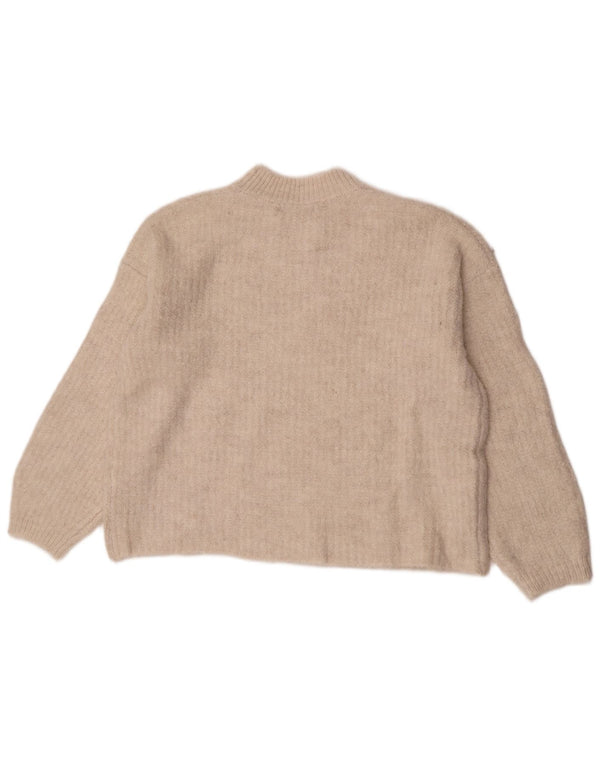 Maglione maglione girocollo da donna Marks & Spencer UK 14 Acrilico beige medio