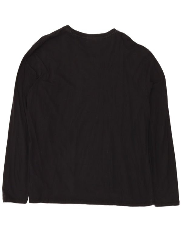 NAPAPIJRI Top grafico da uomo a maniche lunghe 3XL cotone nero