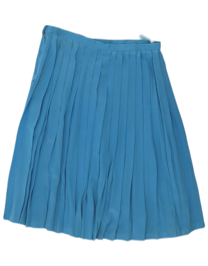 Gonna a pieghe vintage da donna a coltello W32 grande blu