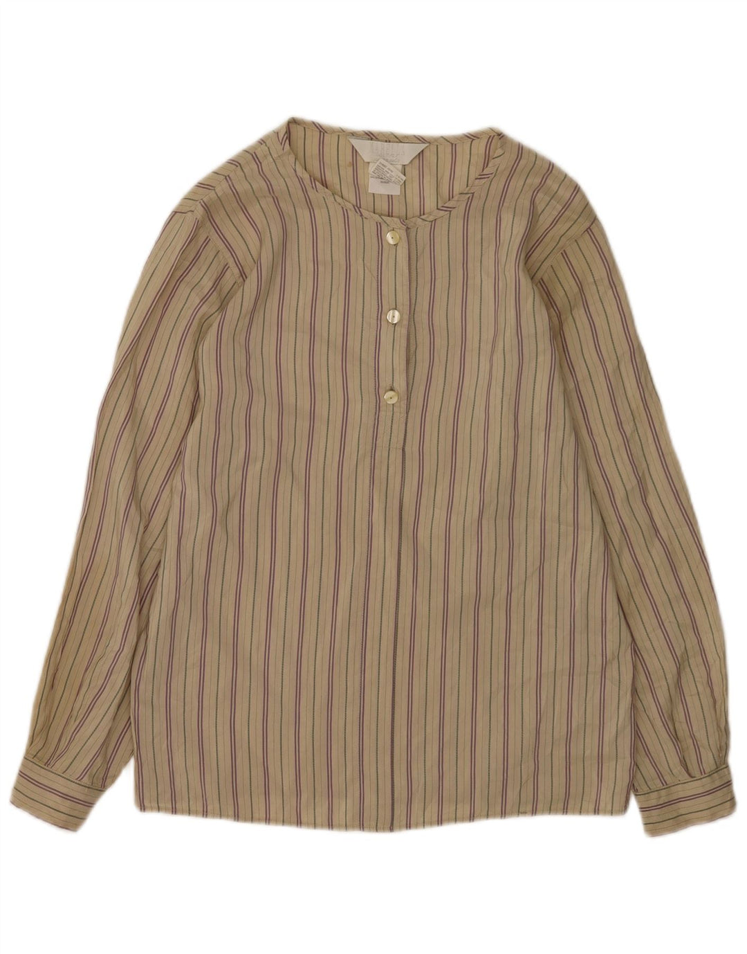 Camicetta pullover da donna Marella UK 12 Seta a righe beige medio
