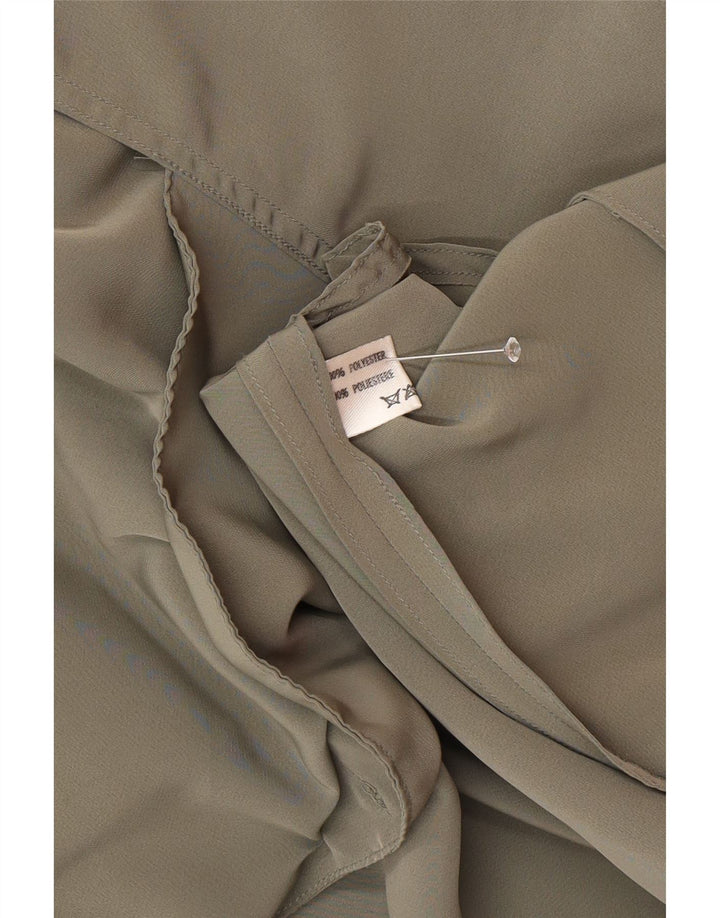 Soprabito vintage da donna vestibilità ampia UK 20 2XL poliestere verde