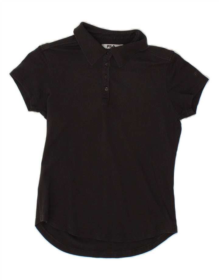 FILA Womens Polo Shirt UK 14 Large Black Vintage Fila and Second-Hand Fila from Messina Hembry 