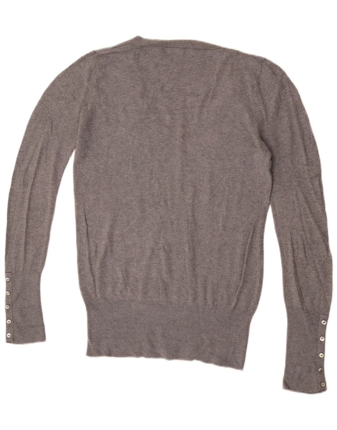 Maglione Zara da uomo con scollo a V, grande, in rayon screziato grigio