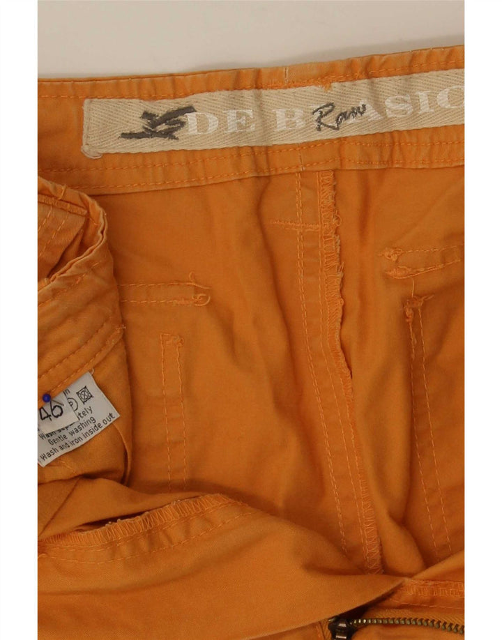 Pantaloncini cargo vintage da uomo IT 46 piccoli W32 in cotone arancione
