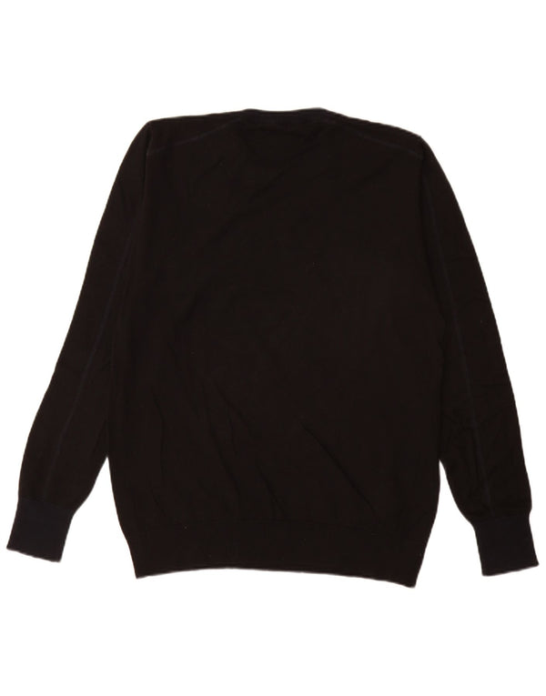 Maglione maglione girocollo da uomo Gas cotone medio nero