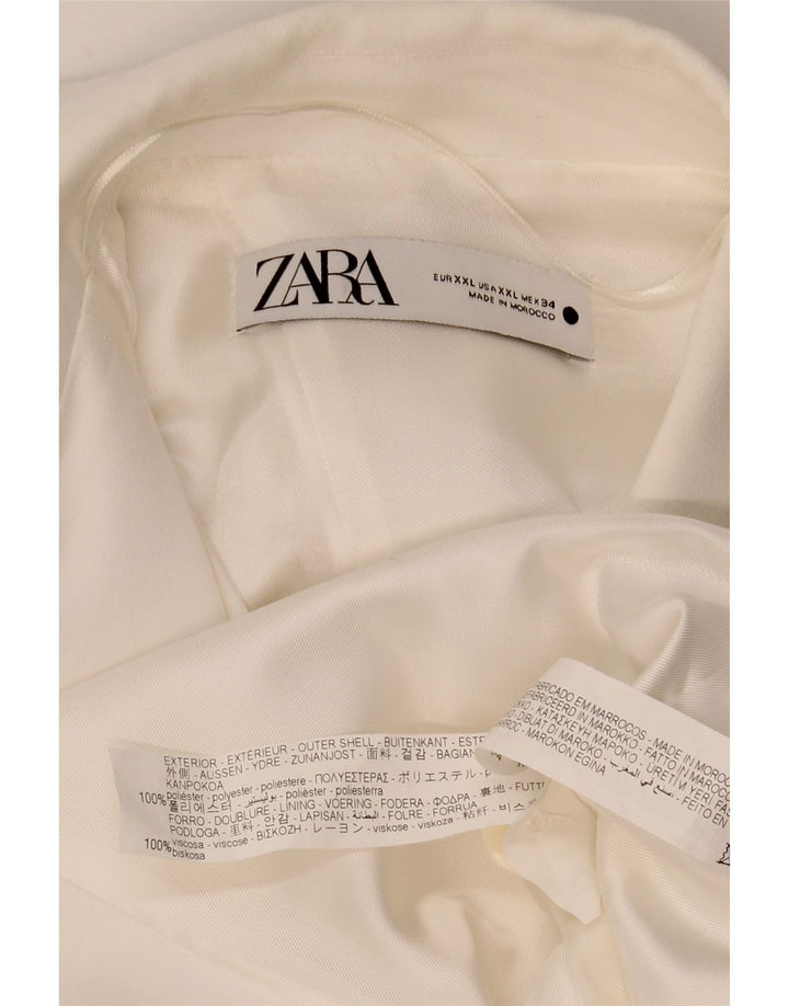 Soprabito senza maniche da donna ZARA UK 20 2XL poliestere bianco