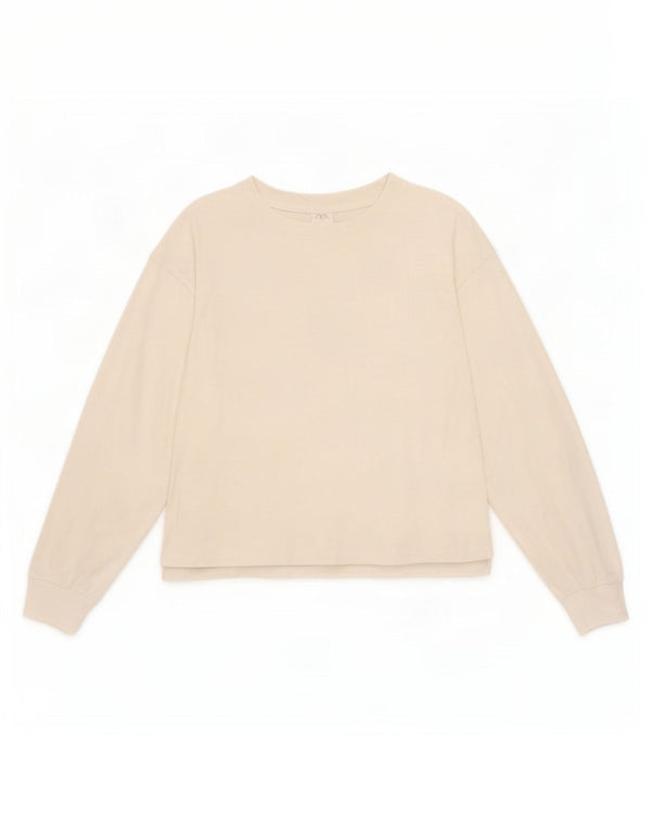 Top Zara Bambina Manica Lunga 13-14 Anni Bianco
