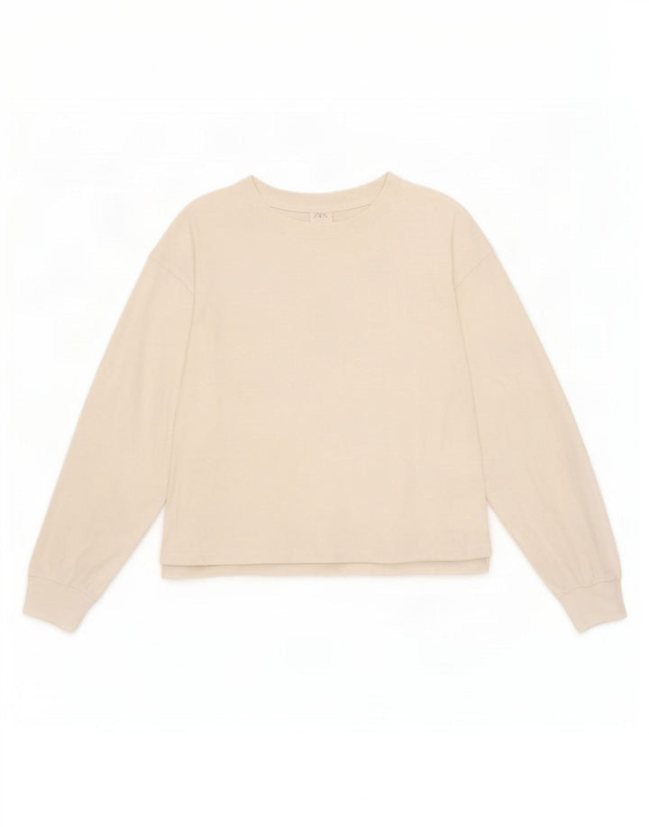 Top Zara Bambina Manica Lunga 13-14 Anni Bianco