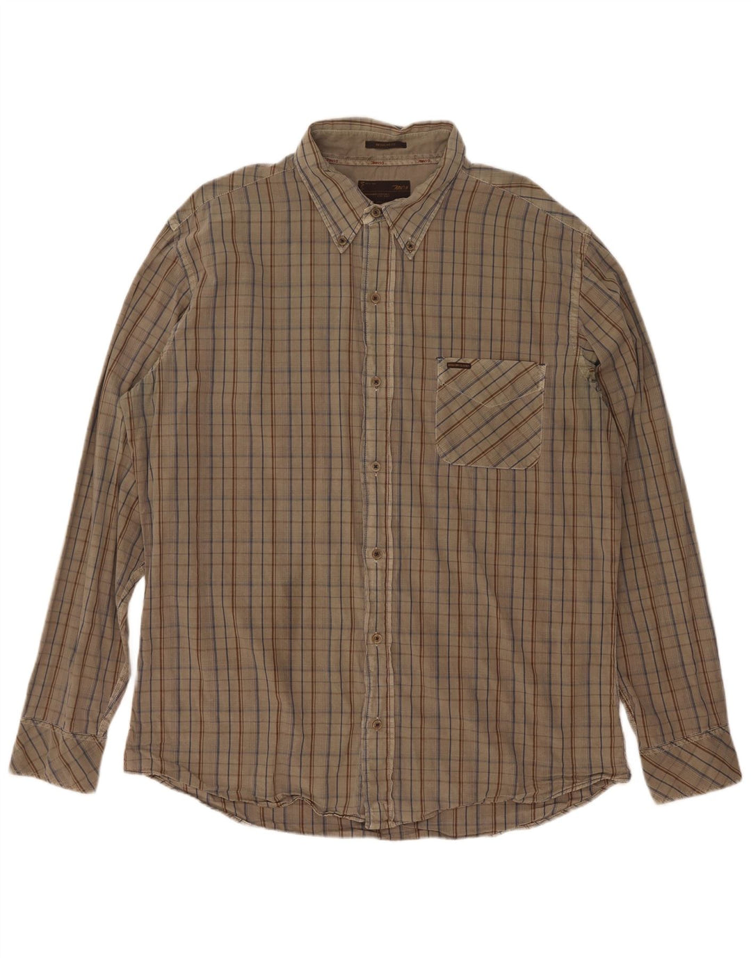 Camicia Marlboro Classics da uomo vestibilità regolare 2XL cotone a quadri kaki