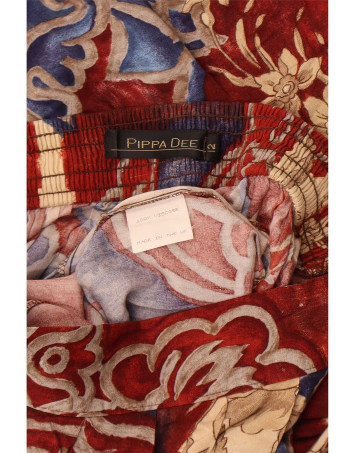 Gonna svasata plissettata da donna Pippa Dee UK 12 media W28 floreale multicolore