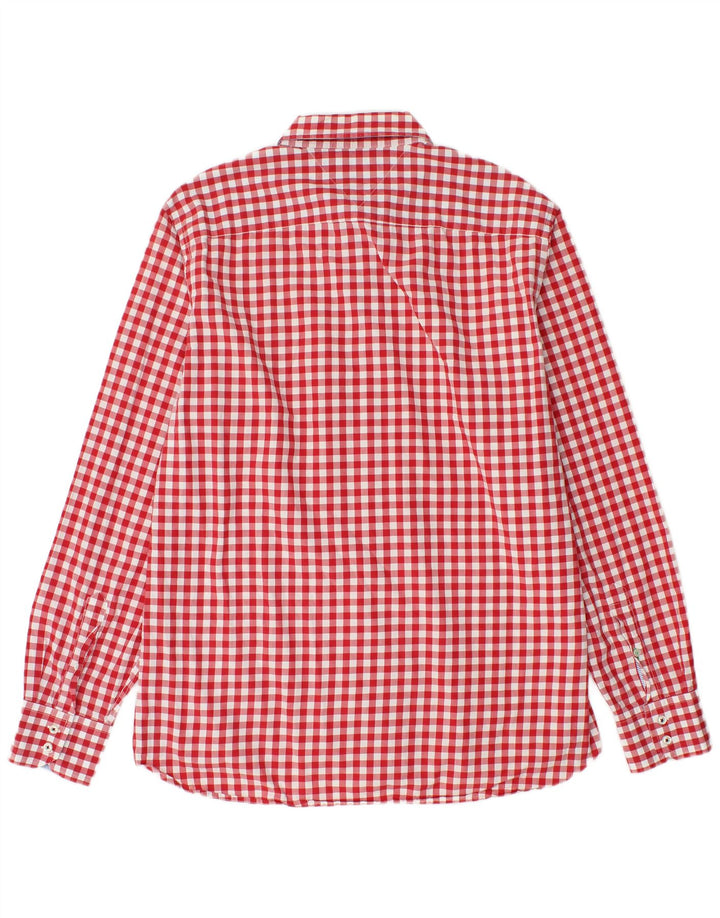 Camicia da uomo Tommy Hilfiger grande in cotone a quadretti rossi