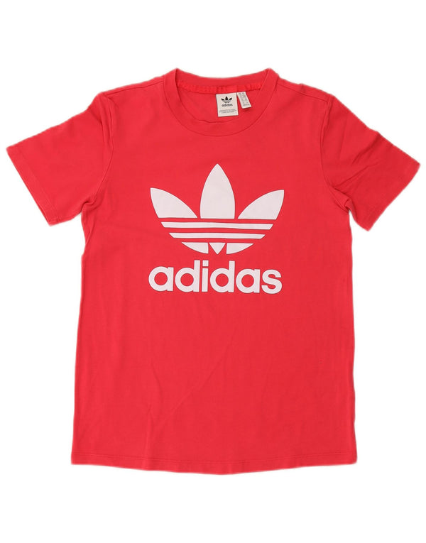 T-shirt grafica da donna ADIDAS Top UK 10 piccola in cotone rosa