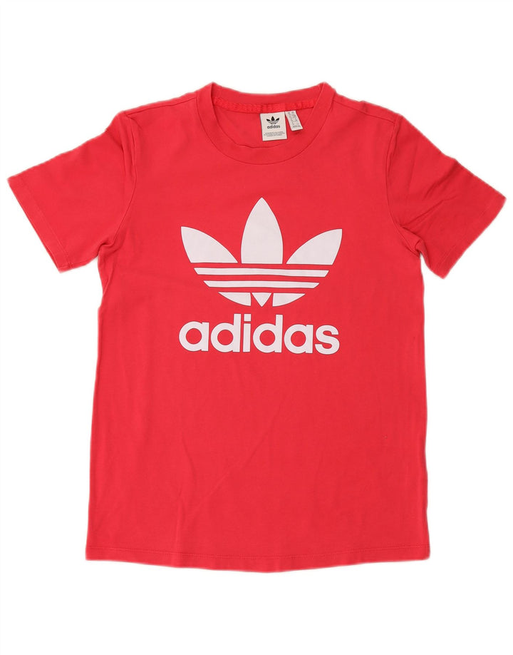 T-shirt grafica da donna ADIDAS Top UK 10 piccola in cotone rosa