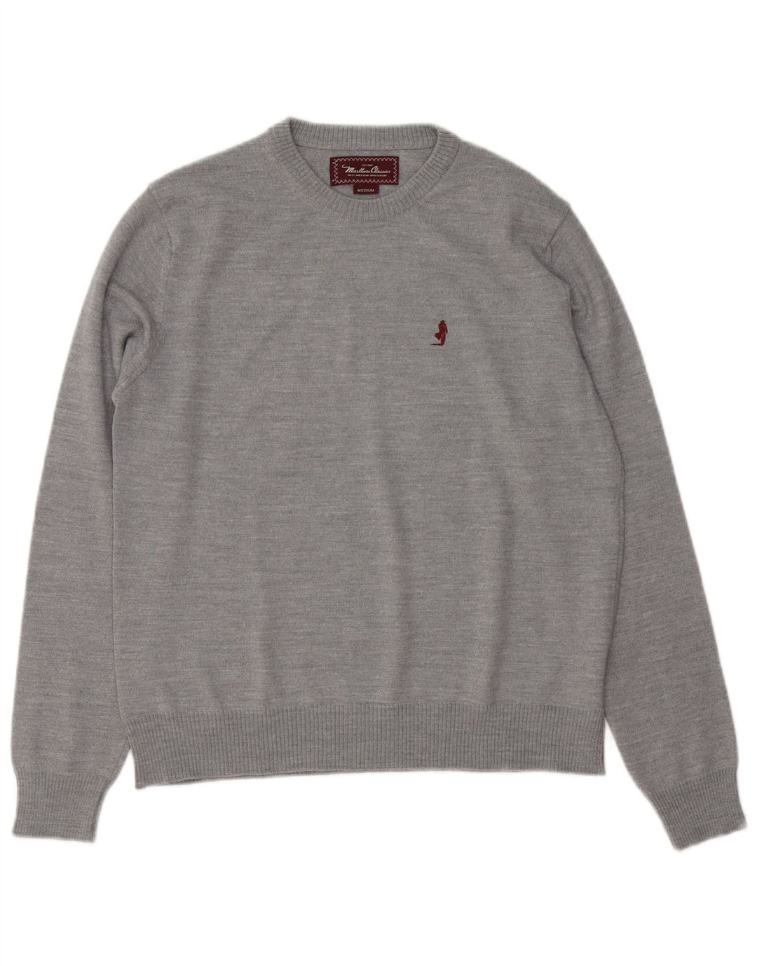 Maglione maglione girocollo da uomo Marlboro Classics Grigio medio