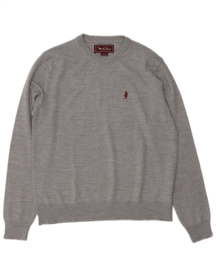 Maglione maglione girocollo da uomo Marlboro Classics Grigio medio