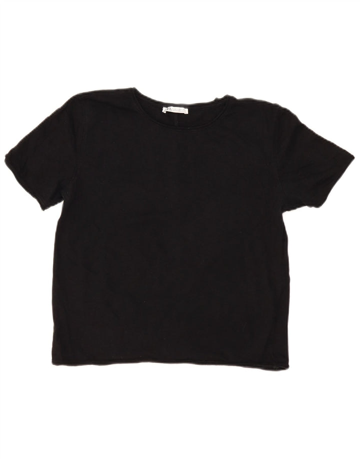 T-shirt Zara da donna Top UK 12 media nera
