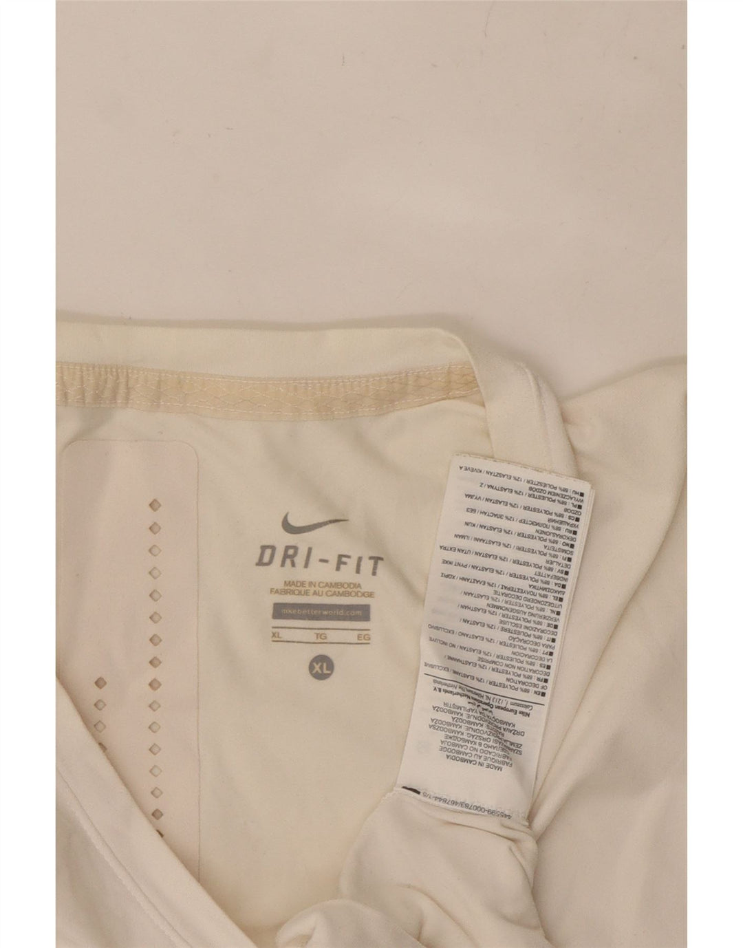 T-shirt grafica NIKE Dri Fit da donna UK 18 XL poliestere bianco