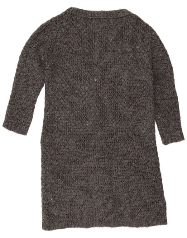 Abito maglione a maniche lunghe da donna Zara UK 12 Acrilico grigio medio
