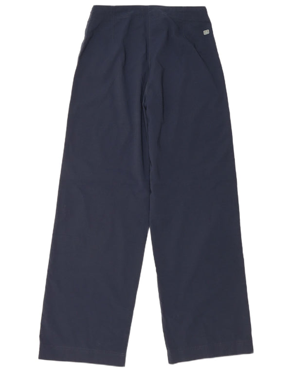 Pantaloni Adidas a gamba larga a vita alta da donna UK 10 Small W28 L30 Blu navy