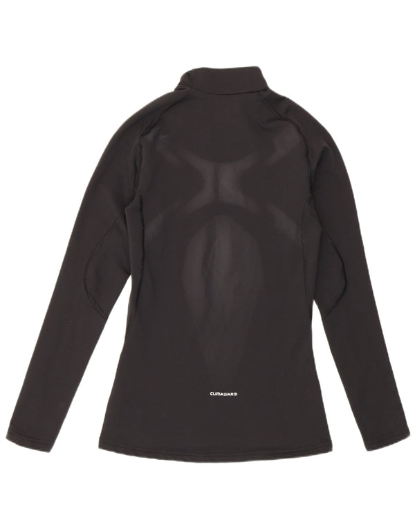 Adidas Climawarm Graphic Top da donna manica lunga UK 8 piccolo nylon nero