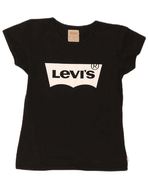 T-shirt grafica per ragazze Levi's Top 15-16 anni in cotone nero