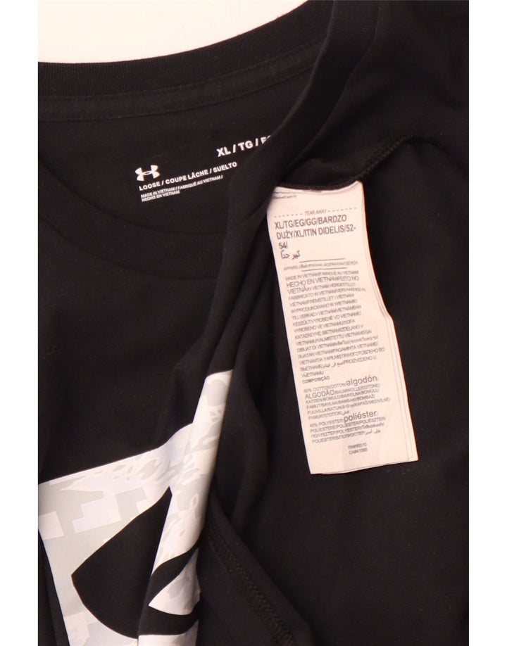 T-shirt grafica da uomo UNDER ARMOUR XL XL in cotone nero