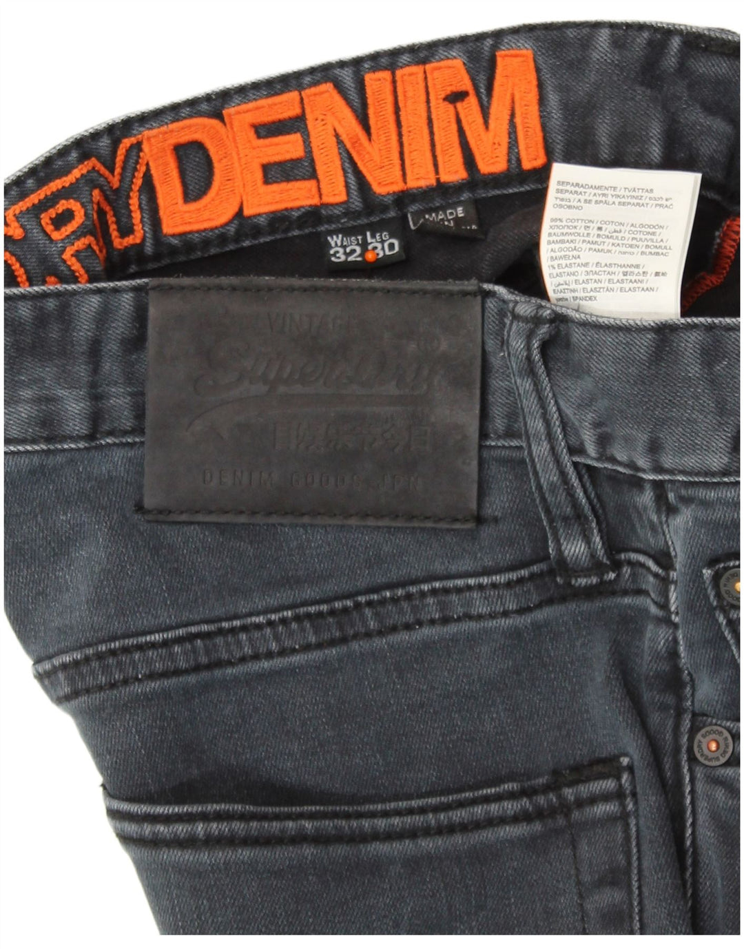 Jeans slim da uomo SUPERDRY W32 L30 cotone blu