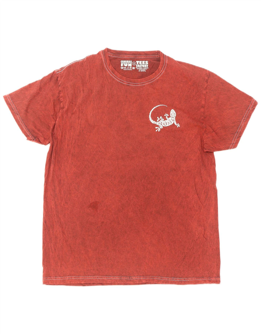 T-shirt vintage da uomo piccola in cotone rosso