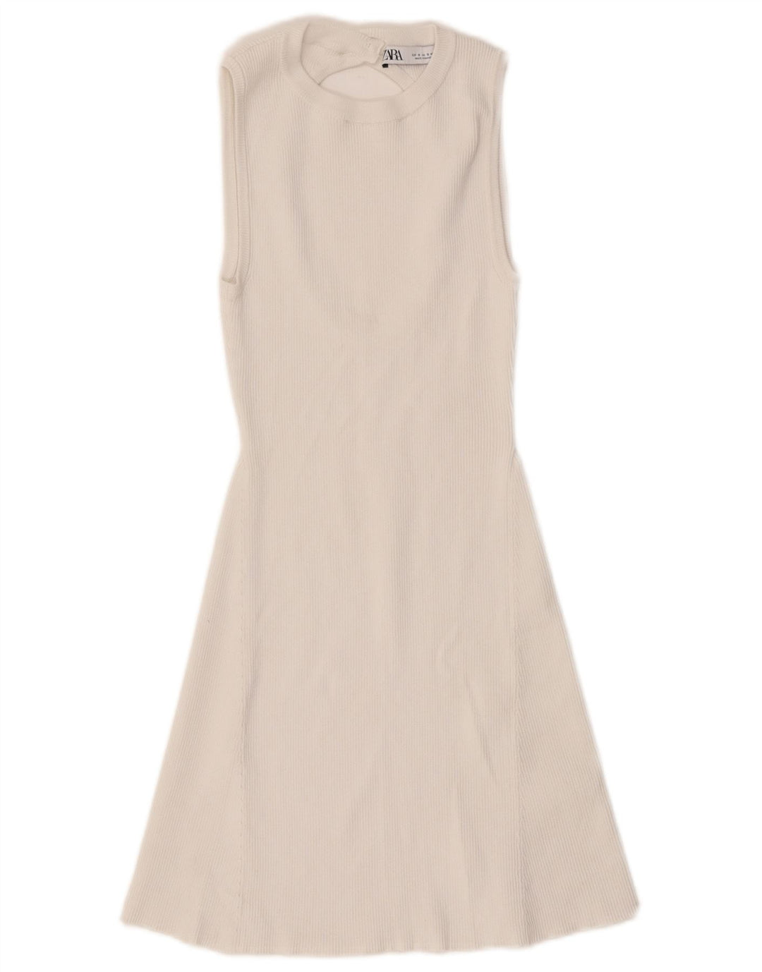 Abito maglione senza maniche da donna ZARA UK 8 piccolo bianco