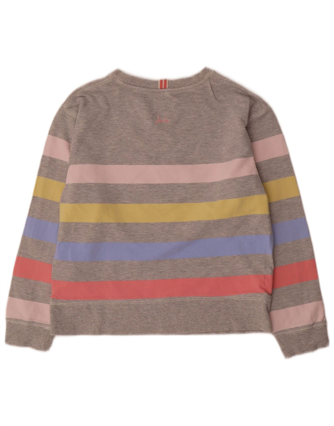 Joules Felpa oversize da donna Maglione UK 8 Piccolo Cotone a righe grigie