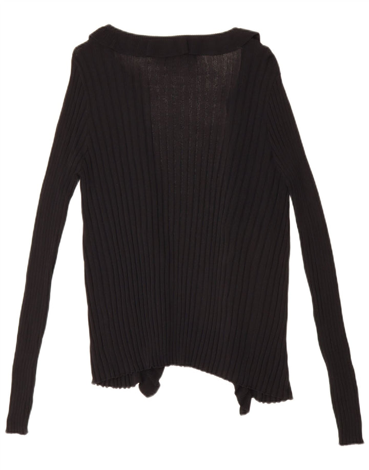 Maglione cardigan aperto da donna Zara UK 16 grande nero