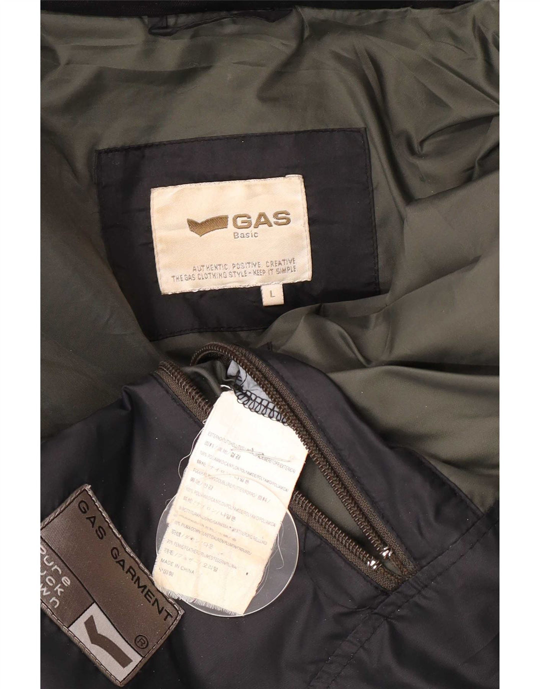 Giacca imbottita con cappuccio da uomo Gas UK 40 Large blu navy in poliammide