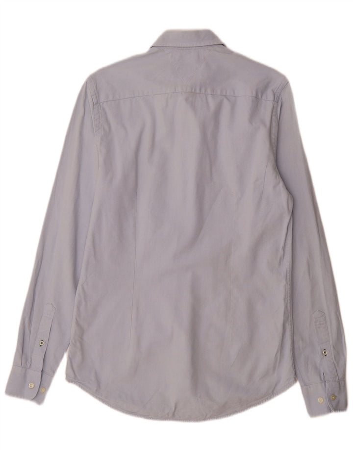 Camicia slim fit da uomo Tommy Hilfiger piccola in cotone blu