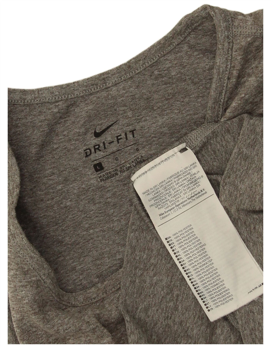 Canotta grafica Nike Dri Fit da donna UK 16 grande poliestere grigio