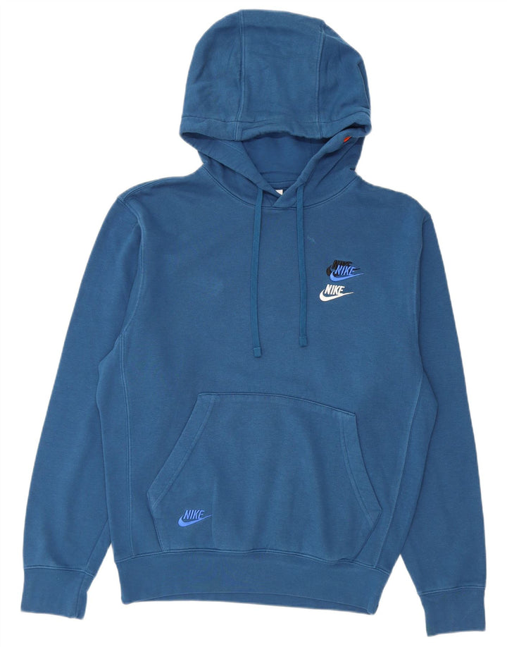 Felpa con cappuccio da uomo Nike XS in cotone blu