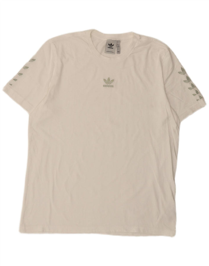 T-shirt grafica da uomo Adidas Top grande in cotone bianco