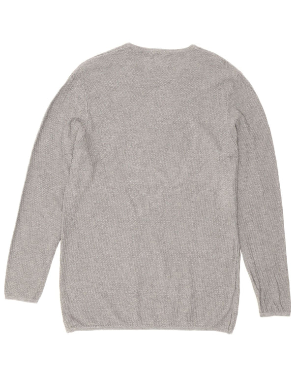 Maglione maglione girocollo da uomo Zara grande grigio