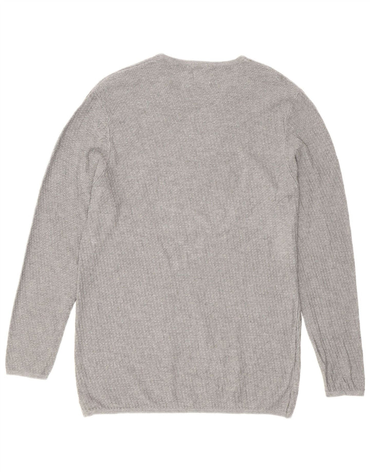 Maglione maglione girocollo da uomo Zara grande grigio