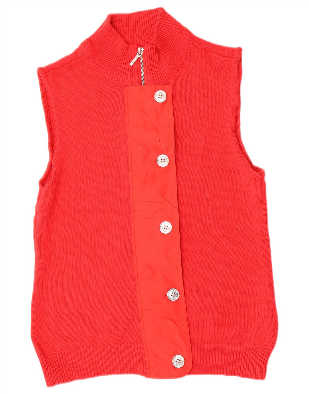 Maglione cardigan senza maniche da donna CHAPS UK 16 grande cotone rosso