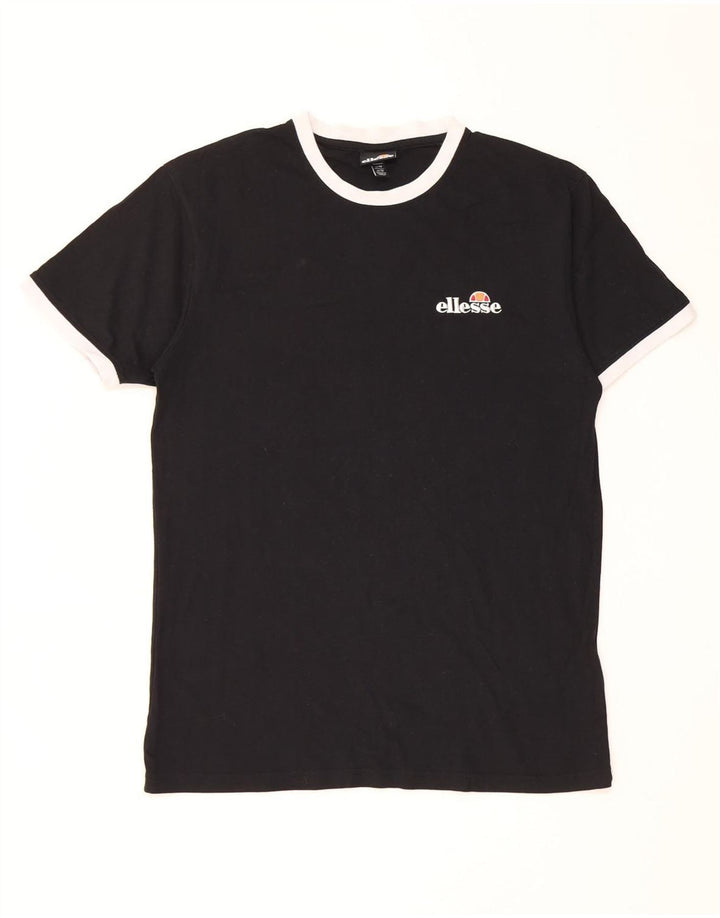 T-shirt da uomo Ellesse Top in cotone nero medio