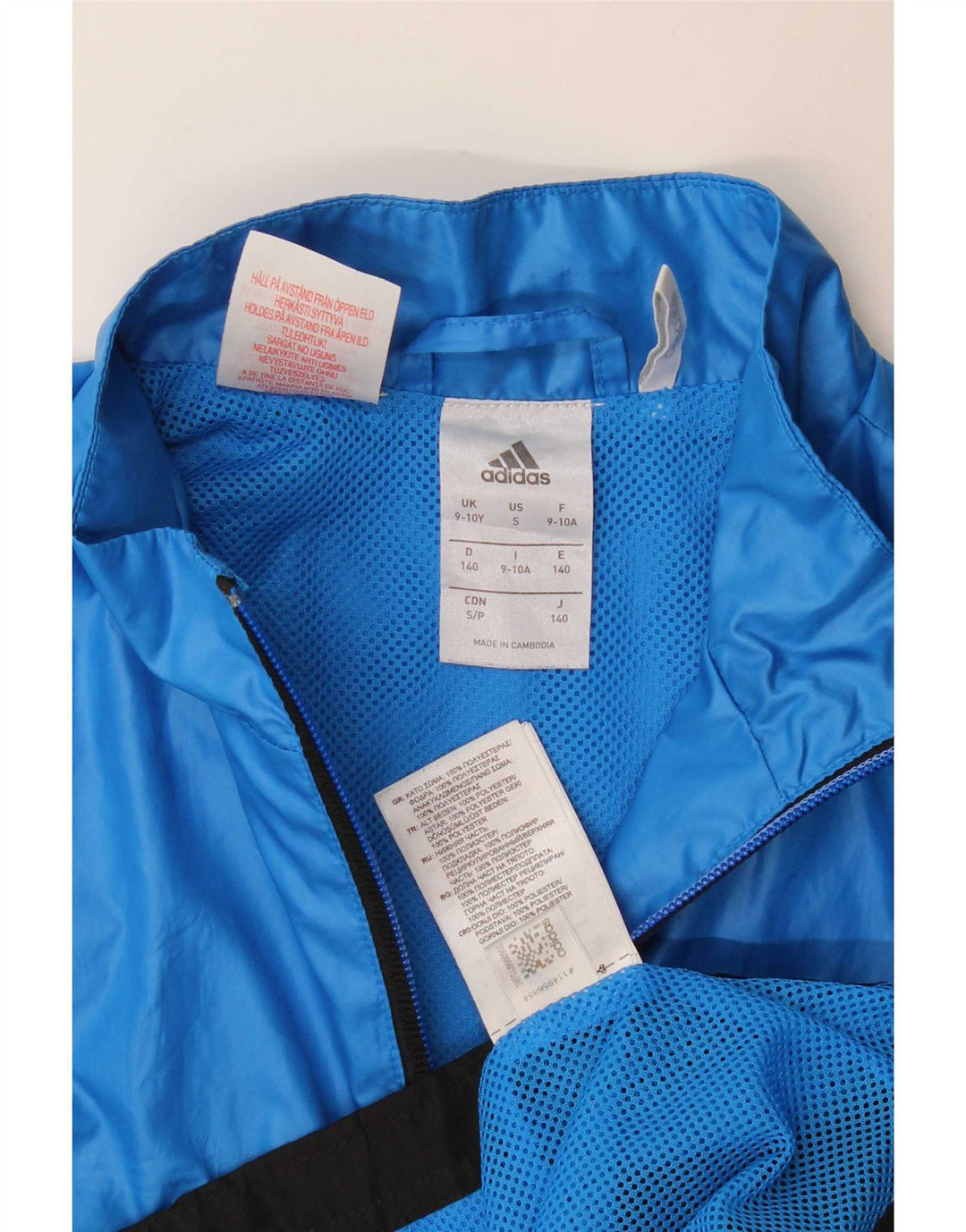 Giacca da tuta da ragazzo Adidas 9-10 anni in poliestere color block blu
