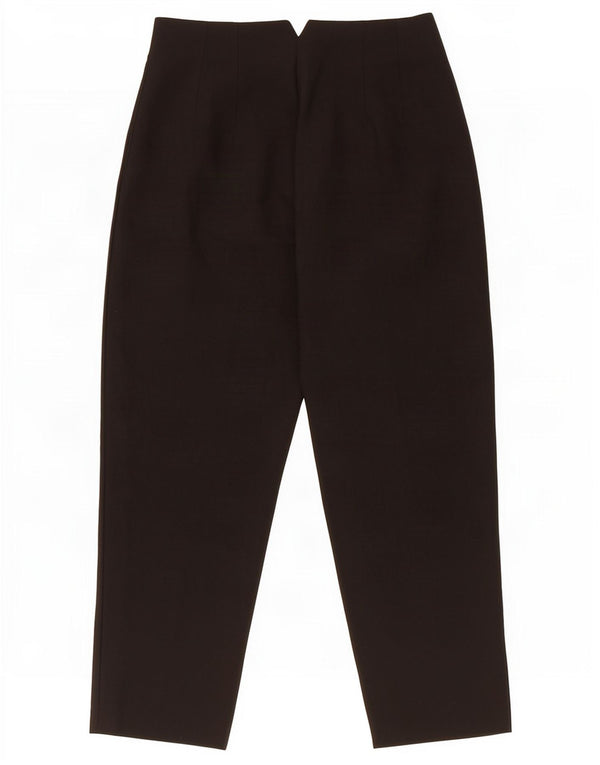 Zara Womens High Waist Tapered Suit Trousers Large W30 L26 Black Polyester