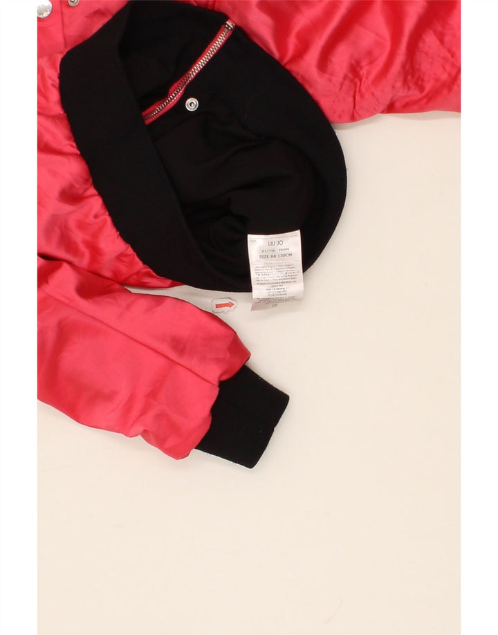 LIU JO Girls Bomber Jacket 7-8 Years Pink Colourblock Polyester Vintage Liu Jo and Second-Hand Liu Jo from Messina Hembry 