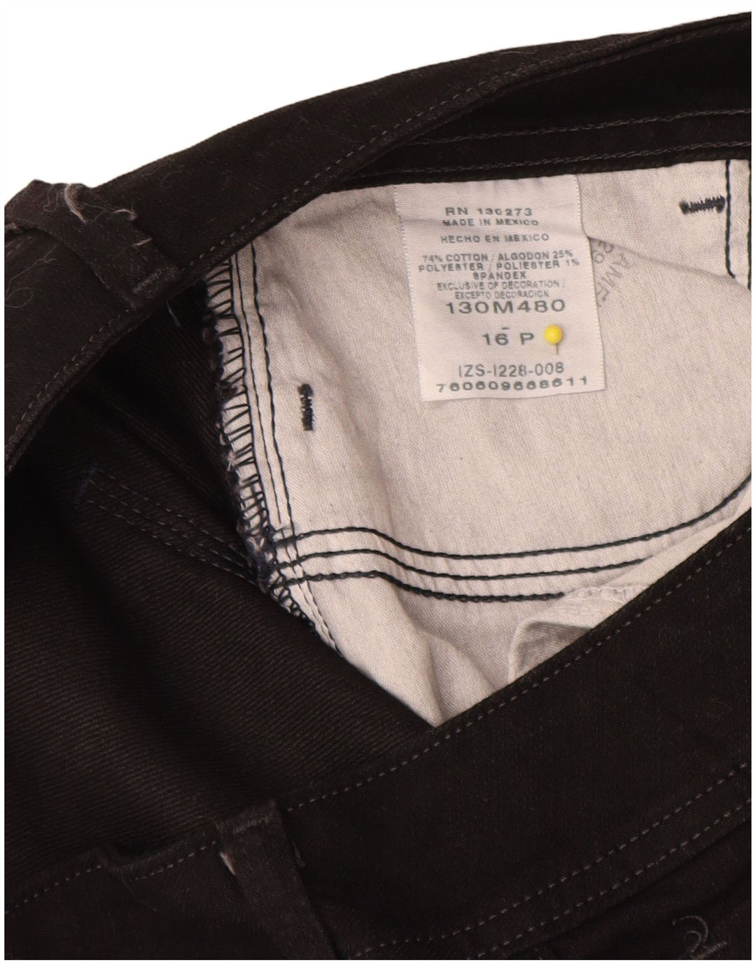 Jeans bootcut sottili da donna Lee US 16 2XL W34 L30 cotone nero
