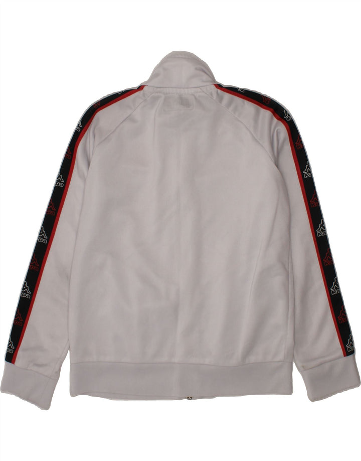 KAPPA Boys Graphic Tracksuit Top Jacket 7-8 Years White Colourblock Vintage Kappa and Second-Hand Kappa from Messina Hembry 