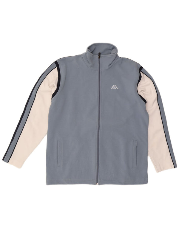 Giacca da tuta da uomo Kappa in poliestere color block blu medio