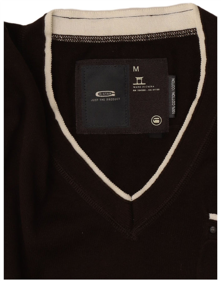 Maglione da uomo con scollo a V G-Star in cotone marrone medio
