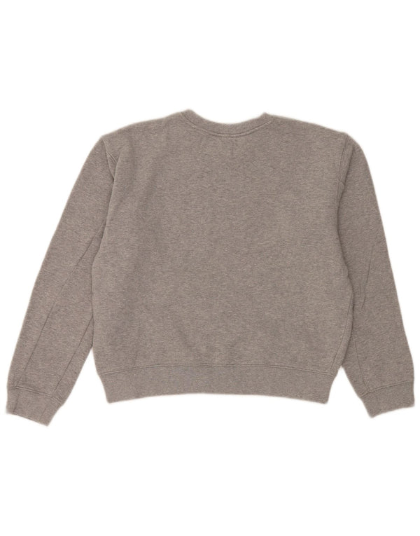 Felpa oversize con grafica da donna Replay, maglione UK 10, piccolo cotone grigio