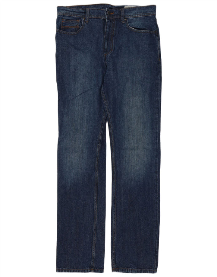 Jeans dritti regolari da uomo Marks & Spencer W32 L33 cotone blu
